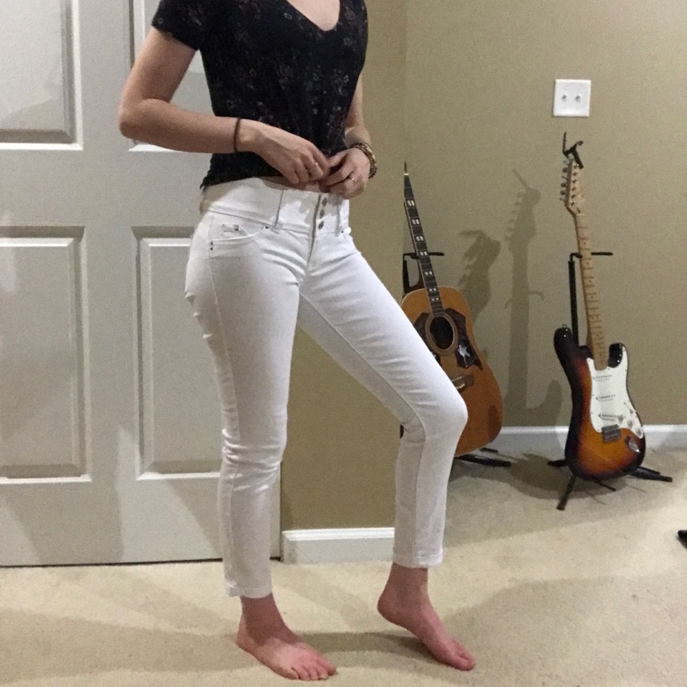 YMI White Cuffed Pants